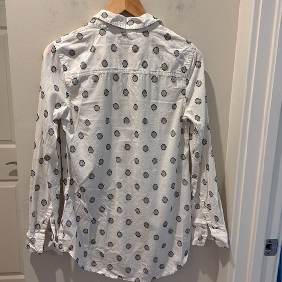 Merona White with black dots Tunic pullover size XS - Picture 2 of 9